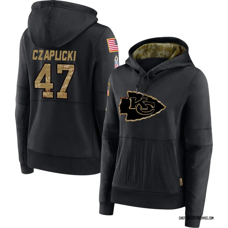 Women's Eddie Czaplicki Kansas City Chiefs Black 2020 Salute to Service Sideline Performance Pullover Hoodie