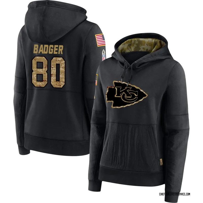 Women's Elijhah Badger Kansas City Chiefs Black 2020 Salute to Service Sideline Performance Pullover Hoodie