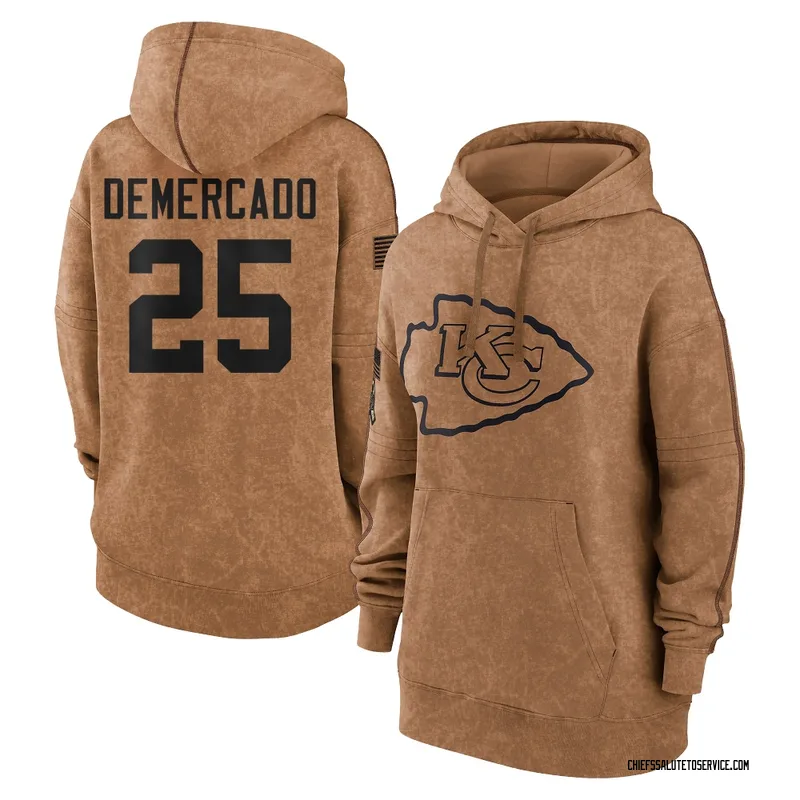 Women's Emari Demercado Kansas City Chiefs Brown 2023 Salute To Service Pullover Hoodie