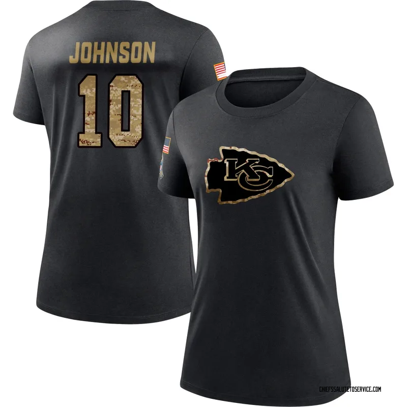 Women's Emmett Johnson Kansas City Chiefs Black 2020 Salute To Service Performance T-Shirt