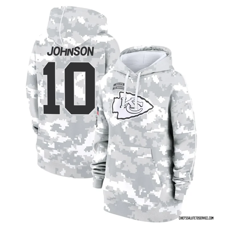 Women's Emmett Johnson Kansas City Chiefs Camo Arctic 2024 Salute to Service Club Fleece Pullover Hoodie