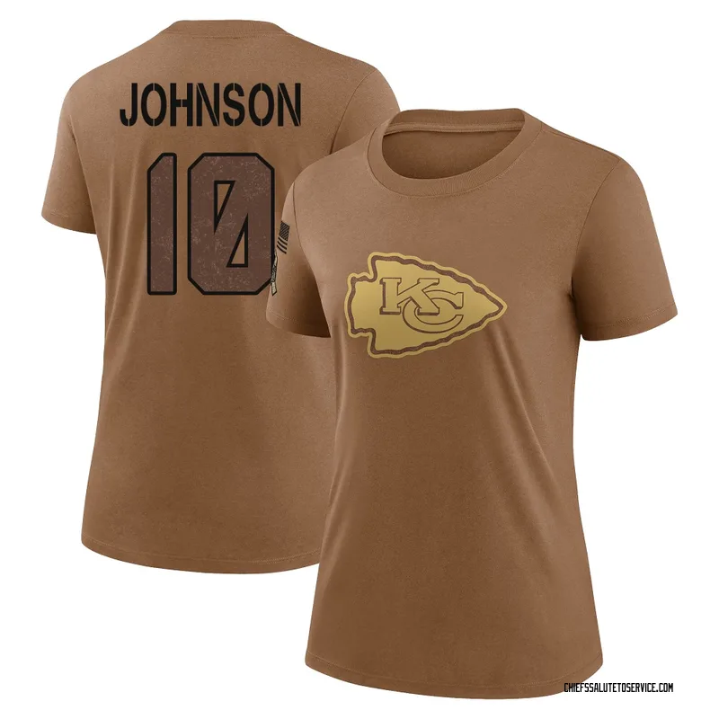 Women's Emmett Johnson Kansas City Chiefs Legend Brown 2023 Salute To Service Performance T-Shirt