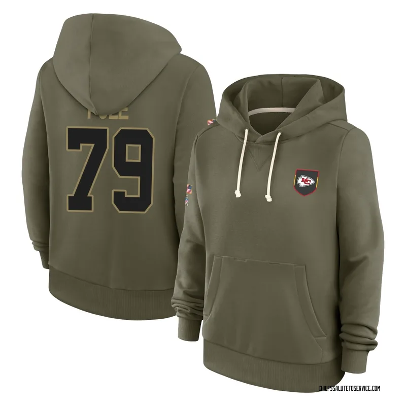 Women's Esa Pole Kansas City Chiefs Olive 2025 Salute to Service Hoodie