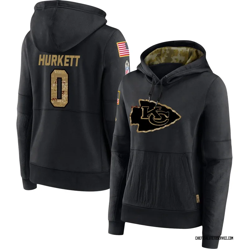 Women's Ethan Hurkett Kansas City Chiefs Black 2020 Salute to Service Sideline Performance Pullover Hoodie