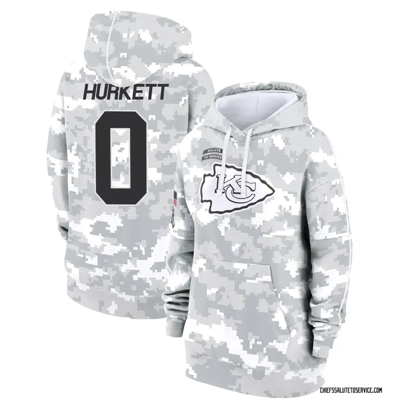 Women's Ethan Hurkett Kansas City Chiefs Camo Arctic 2024 Salute to Service Club Fleece Pullover Hoodie