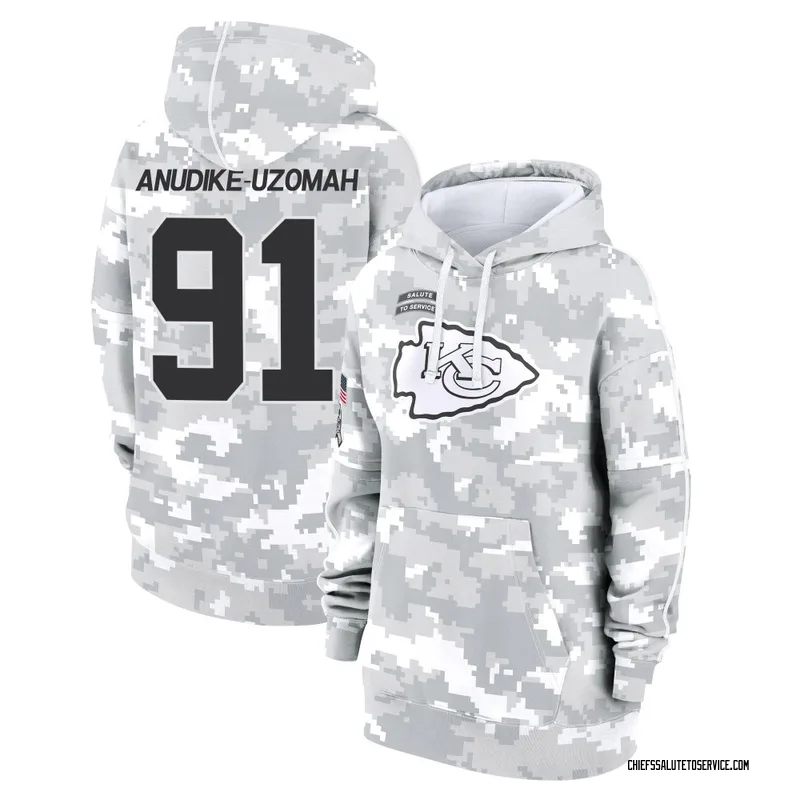 Women's Felix Anudike-Uzomah Kansas City Chiefs Camo Arctic 2024 Salute to Service Club Fleece Pullover Hoodie