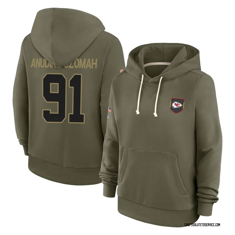 Women's Felix Anudike-Uzomah Kansas City Chiefs Olive 2025 Salute to Service Hoodie