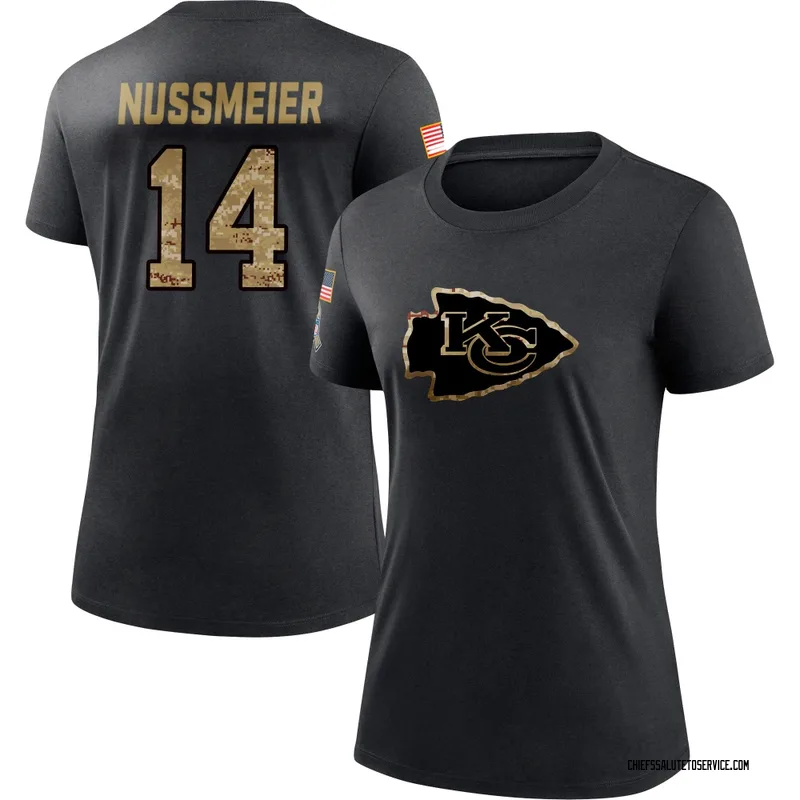 Women's Garrett Nussmeier Kansas City Chiefs Black 2020 Salute To Service Performance T-Shirt