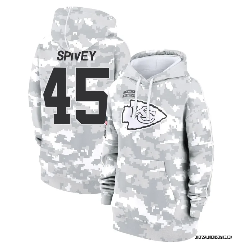 Women's Geor'Quarius Spivey Kansas City Chiefs Camo Arctic 2024 Salute to Service Club Fleece Pullover Hoodie