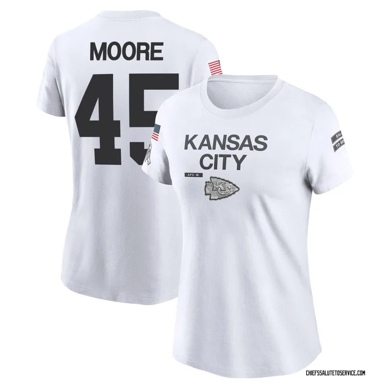 Women's Isaiah Moore Kansas City Chiefs Legend White 2024 Salute to Service Performance T-Shirt