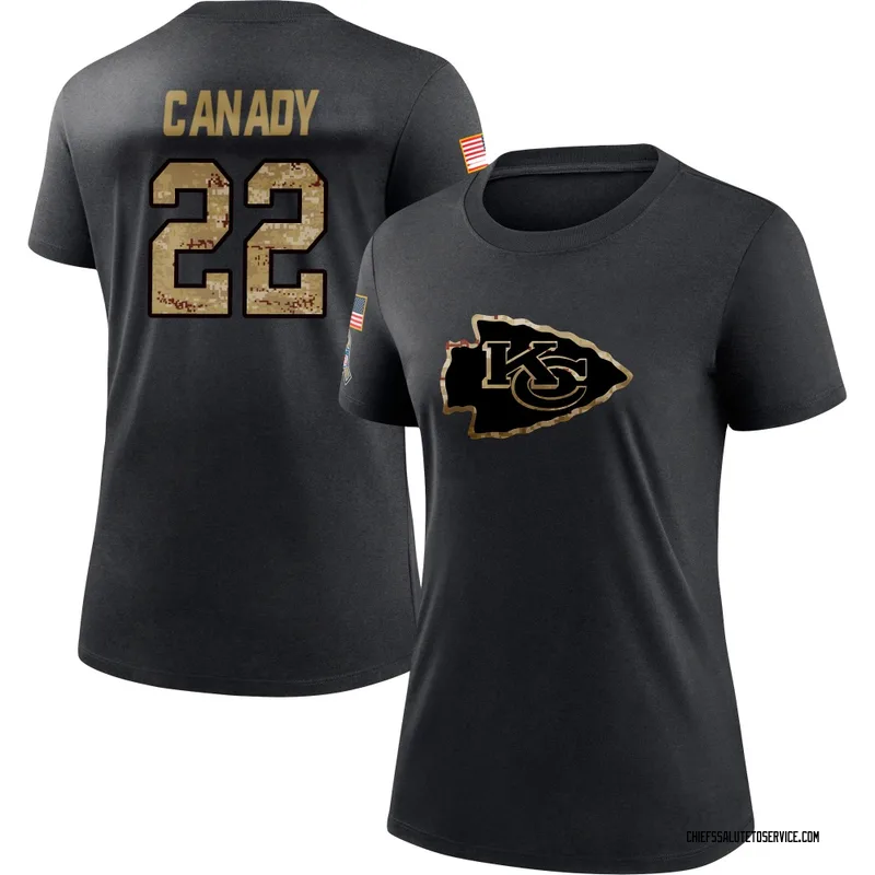 Women's Jadon Canady Kansas City Chiefs Black 2020 Salute To Service Performance T-Shirt