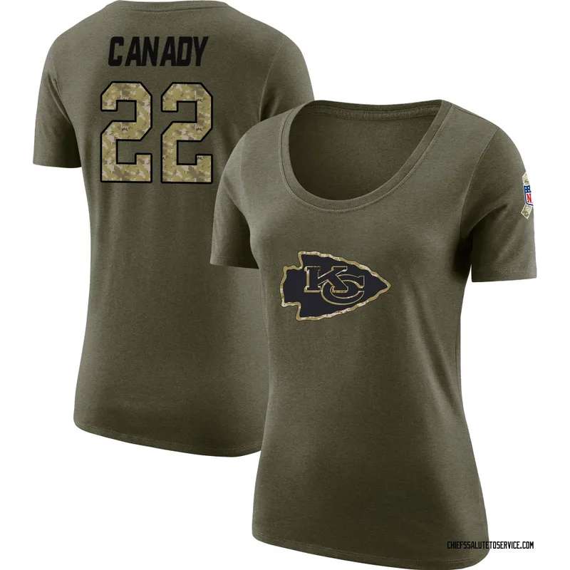 Women's Jadon Canady Kansas City Chiefs Legend Olive Salute to Service Scoop Neck T-Shirt