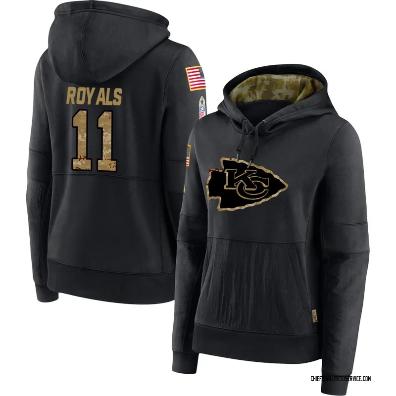Women's Jalen Royals Kansas City Chiefs Black 2020 Salute to Service Sideline Performance Pullover Hoodie