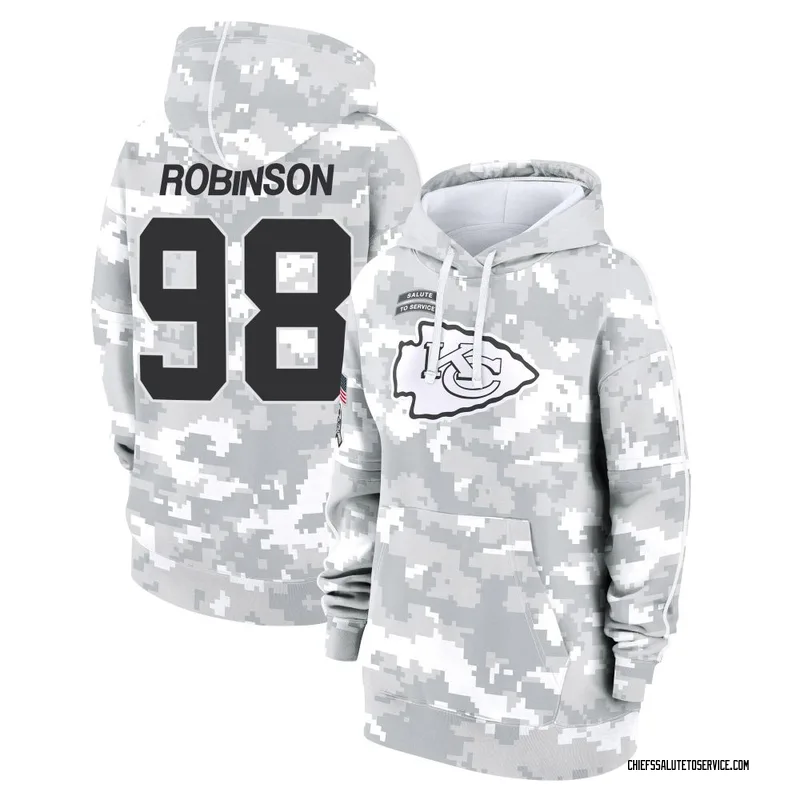 Women's Janarius Robinson Kansas City Chiefs Camo Arctic 2024 Salute to Service Club Fleece Pullover Hoodie
