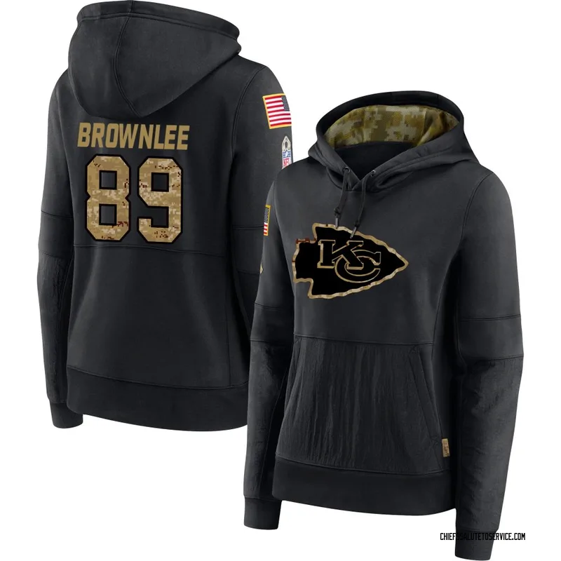 Women's Jason Brownlee Kansas City Chiefs Black 2020 Salute to Service Sideline Performance Pullover Hoodie