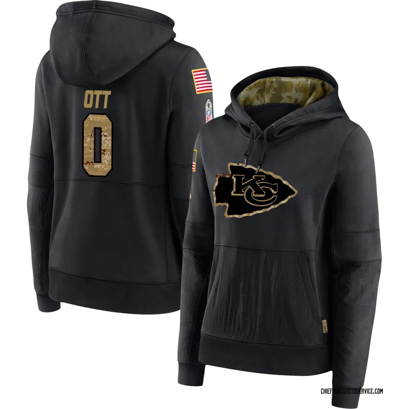 Women's Jaydn Ott Kansas City Chiefs Black 2020 Salute to Service Sideline Performance Pullover Hoodie