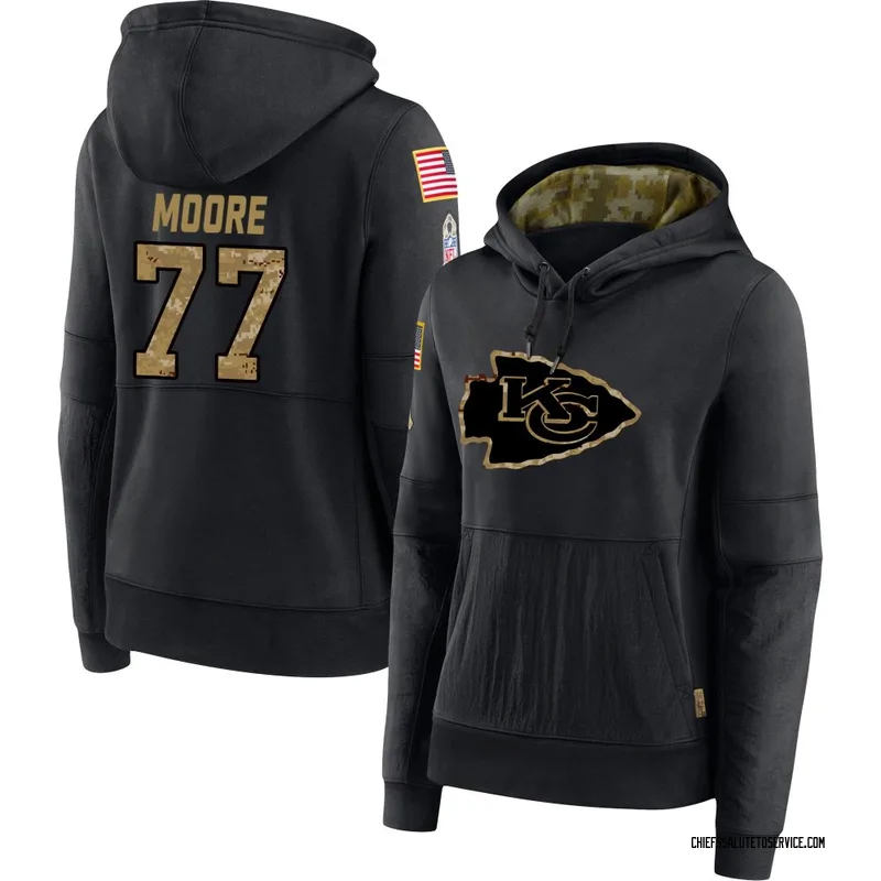 Women's Jaylon Moore Kansas City Chiefs Black 2020 Salute to Service Sideline Performance Pullover Hoodie