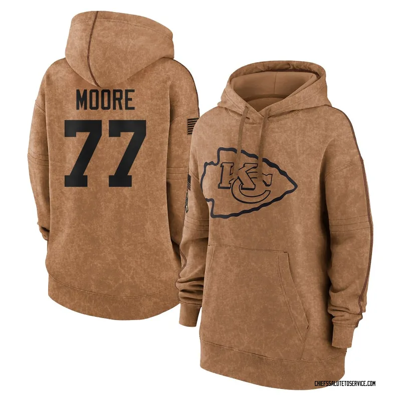 Women's Jaylon Moore Kansas City Chiefs Brown 2023 Salute To Service Pullover Hoodie
