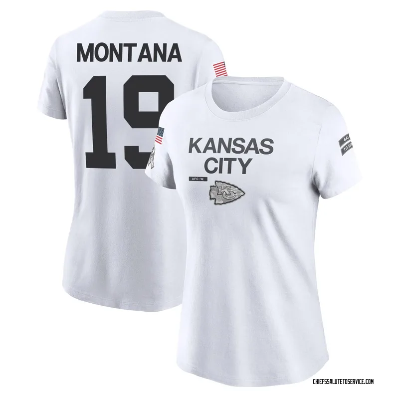 Women's Joe Montana Kansas City Chiefs Legend White 2024 Salute to Service Performance T-Shirt