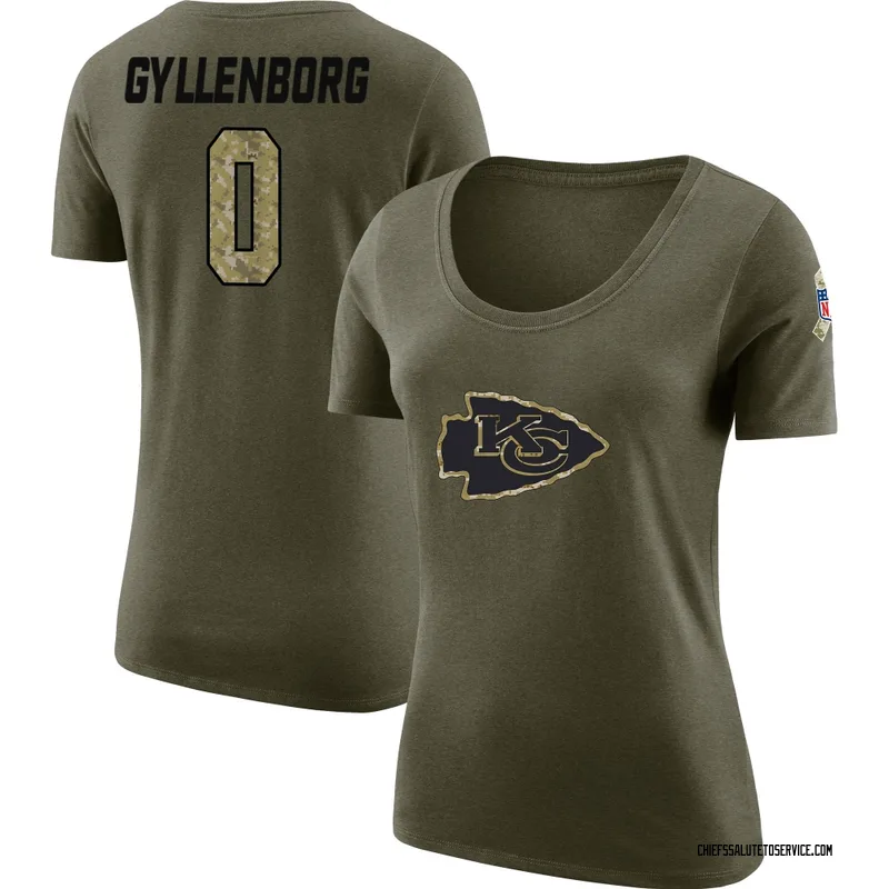 Women's John Michael Gyllenborg Kansas City Chiefs Legend Olive Salute to Service Scoop Neck T-Shirt