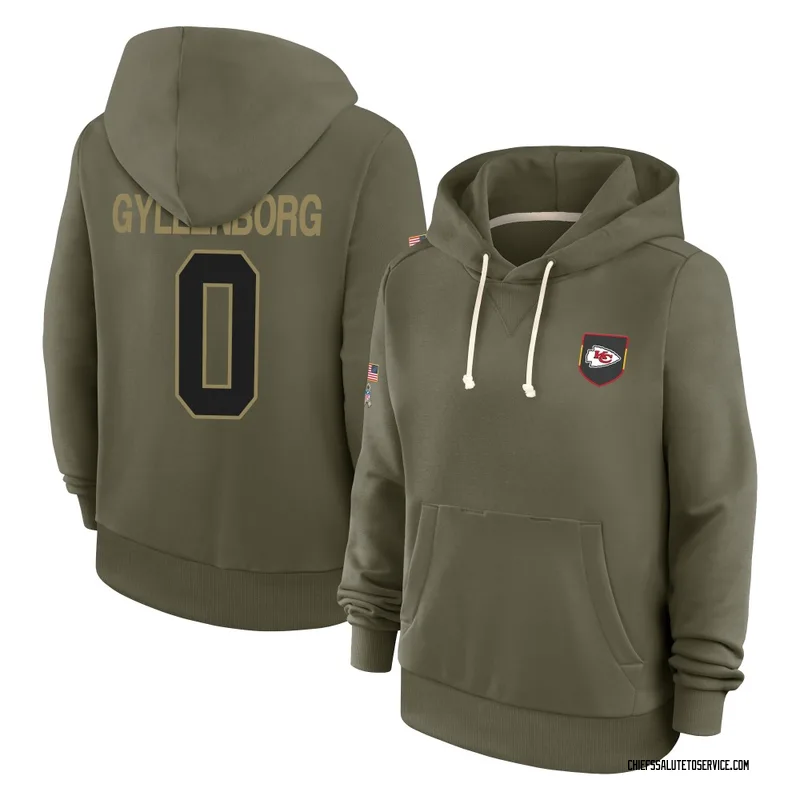 Women's John Michael Gyllenborg Kansas City Chiefs Olive 2025 Salute to Service Hoodie