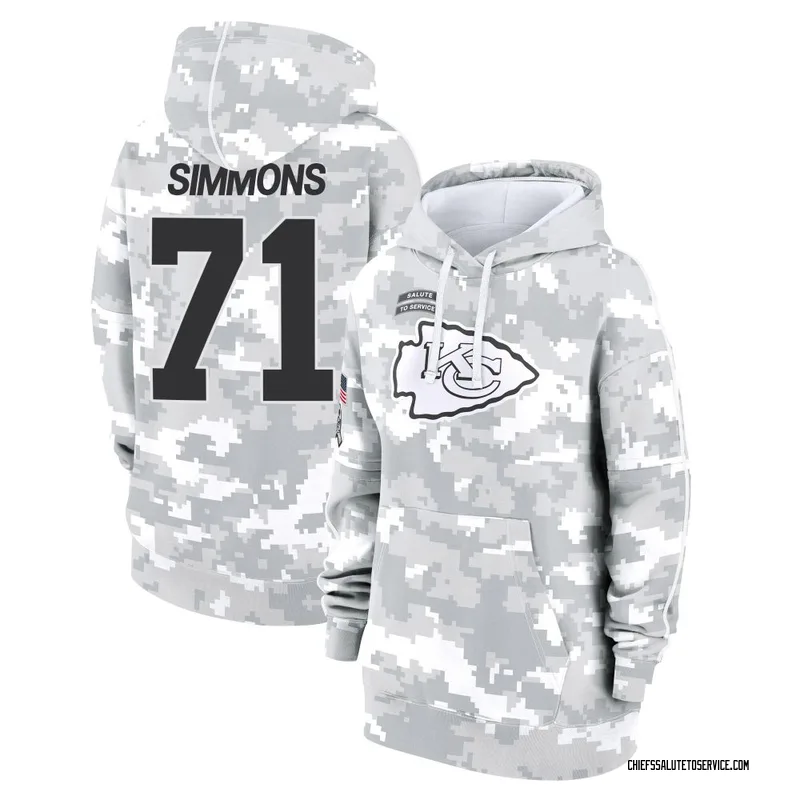 Women's Josh Simmons Kansas City Chiefs Camo Arctic 2024 Salute to Service Club Fleece Pullover Hoodie
