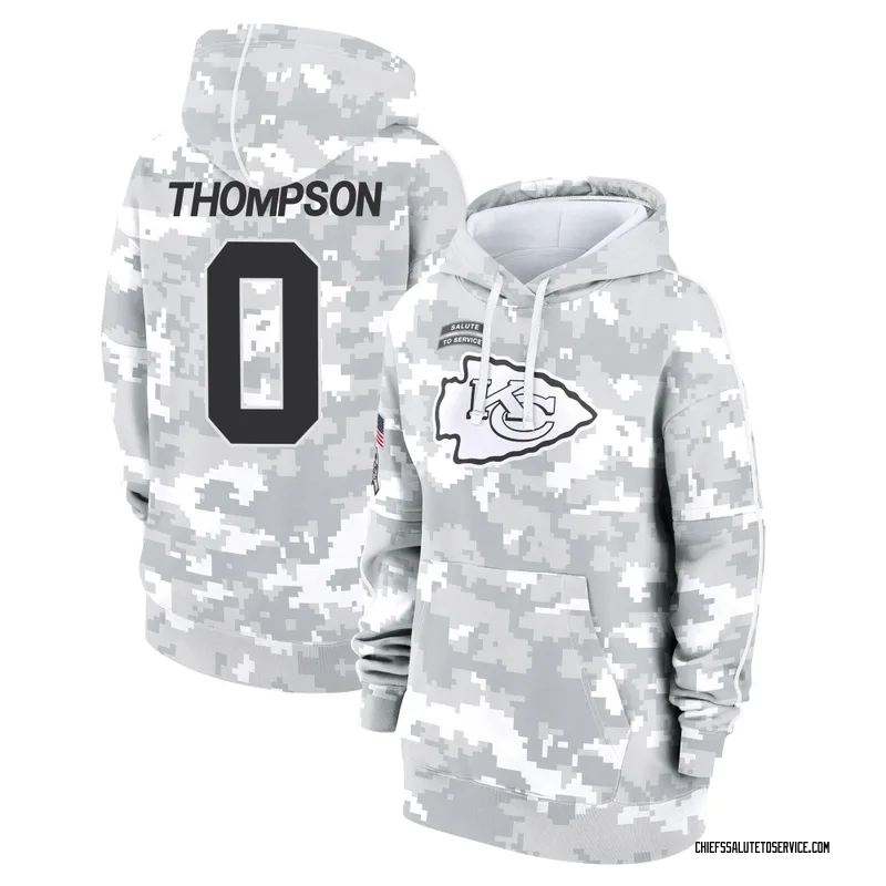 Women's Josh Thompson Kansas City Chiefs Camo Arctic 2024 Salute to Service Club Fleece Pullover Hoodie
