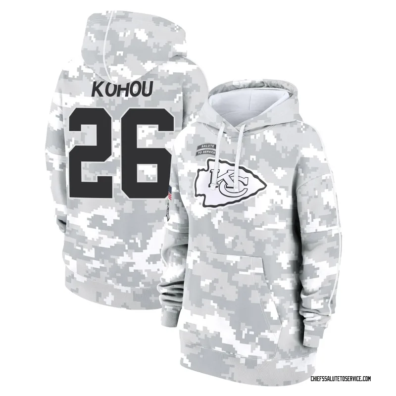 Women's Kader Kohou Kansas City Chiefs Camo Arctic 2024 Salute to Service Club Fleece Pullover Hoodie