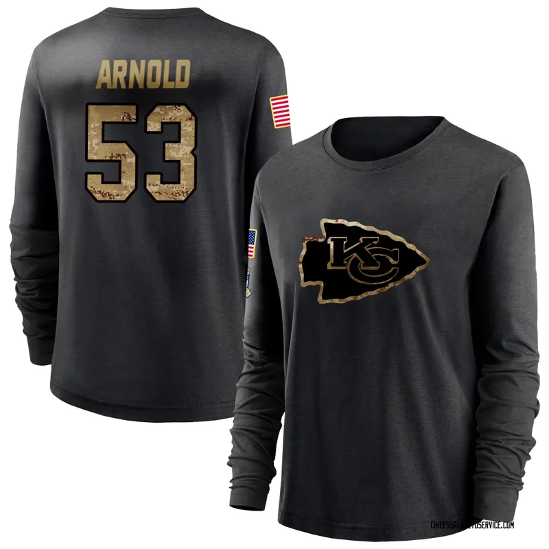 Women's Kam Arnold Kansas City Chiefs Black 2020 Salute To Service Sideline Performance Long Sleeve T-Shirt