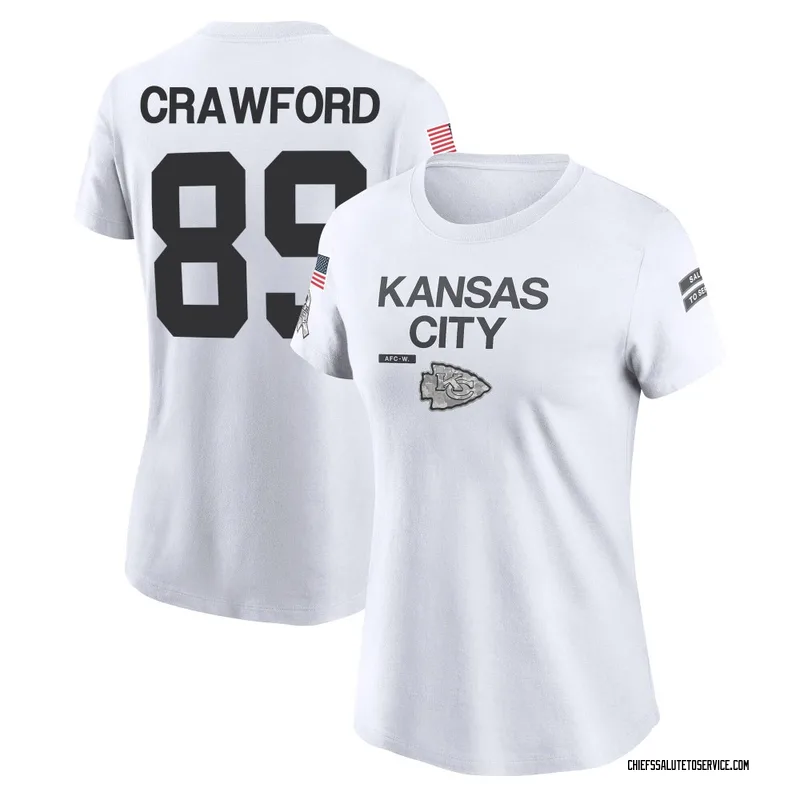 Women's Kekoa Crawford Kansas City Chiefs Legend White 2024 Salute to Service Performance T-Shirt