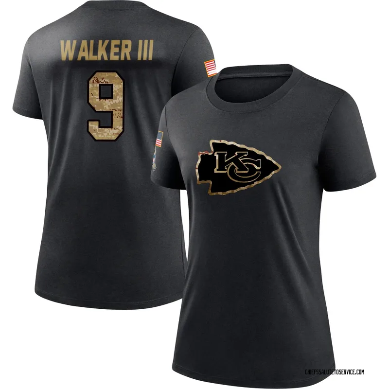 Women's Kenneth Walker III Kansas City Chiefs Black 2020 Salute To Service Performance T-Shirt