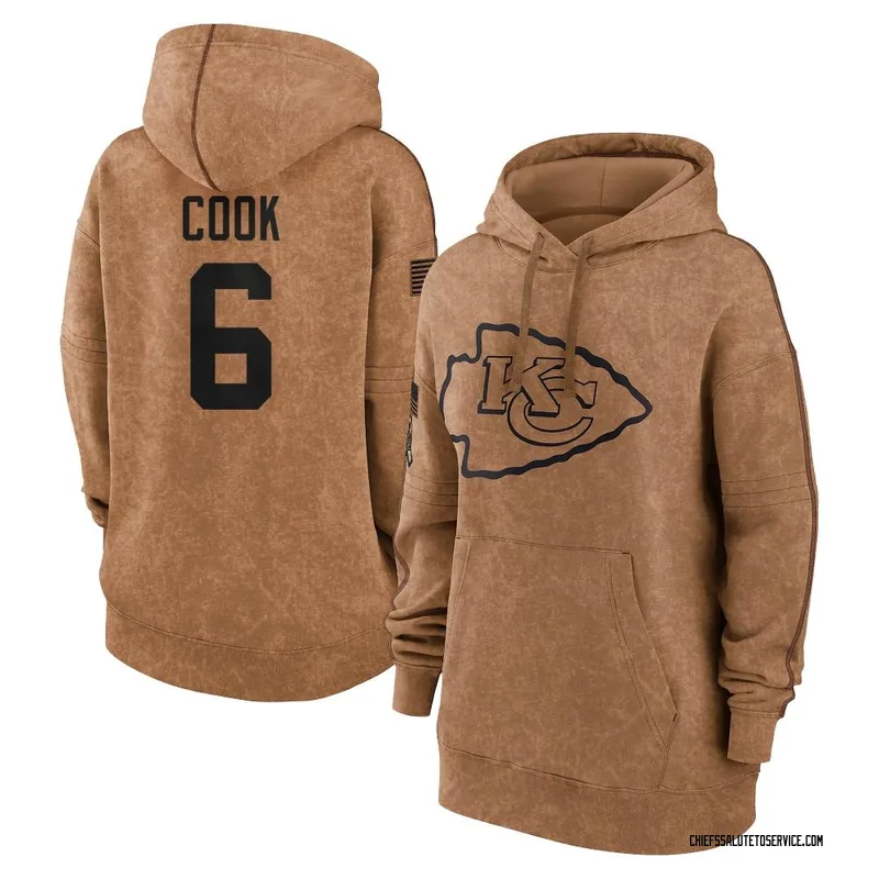 Women's Kenny Cook Kansas City Chiefs Brown 2023 Salute To Service Pullover Hoodie