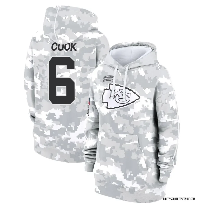 Women's Kenny Cook Kansas City Chiefs Camo Arctic 2024 Salute to Service Club Fleece Pullover Hoodie