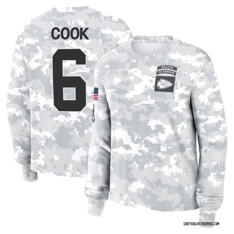 Women's Kenny Cook Kansas City Chiefs Camo Arctic 2024 Salute to Service Long Sleeve T-Shirt
