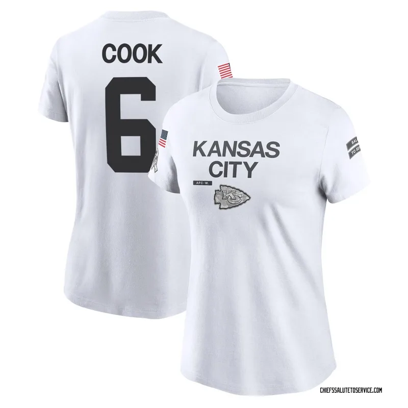 Women's Kenny Cook Kansas City Chiefs Legend White 2024 Salute to Service Performance T-Shirt