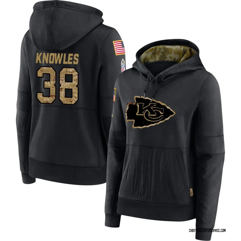 Women's Kevin Knowles Kansas City Chiefs Black 2020 Salute to Service Sideline Performance Pullover Hoodie