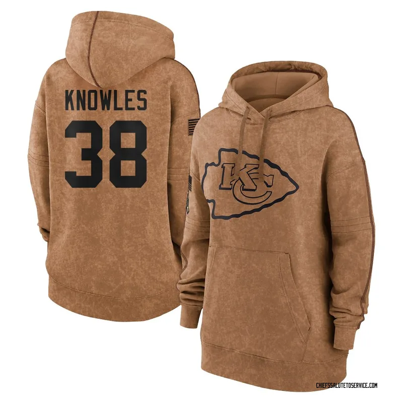 Women's Kevin Knowles Kansas City Chiefs Brown 2023 Salute To Service Pullover Hoodie