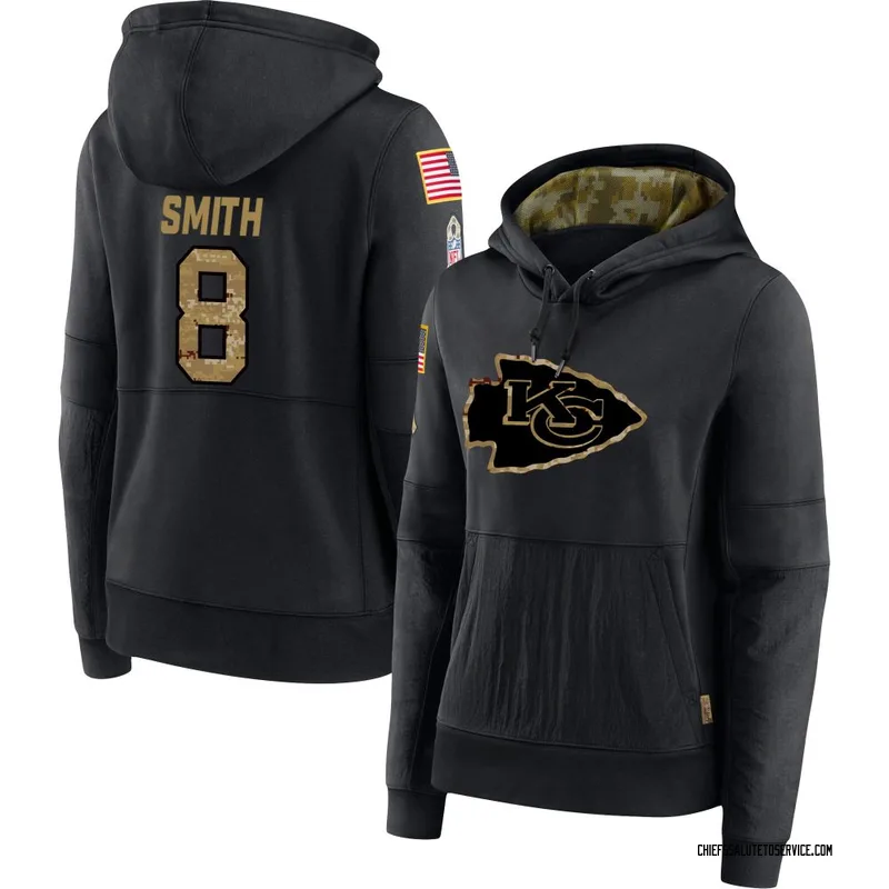 Women's Key'Shawn Smith Kansas City Chiefs Black 2020 Salute to Service Sideline Performance Pullover Hoodie