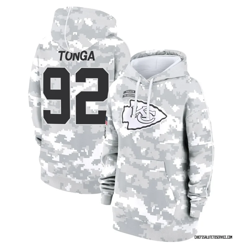 Women's Khyiris Tonga Kansas City Chiefs Camo Arctic 2024 Salute to Service Club Fleece Pullover Hoodie
