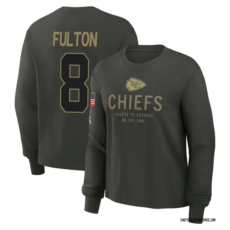 Women's Kristian Fulton Kansas City Chiefs Green Dark/ 2025 Salute to Service Sideline Long Sleeve T-Shirt