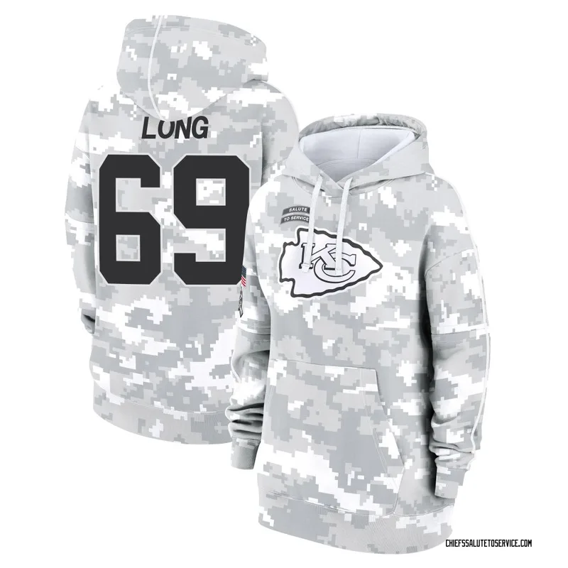 Women's Kyle Long Kansas City Chiefs Camo Arctic 2024 Salute to Service Club Fleece Pullover Hoodie
