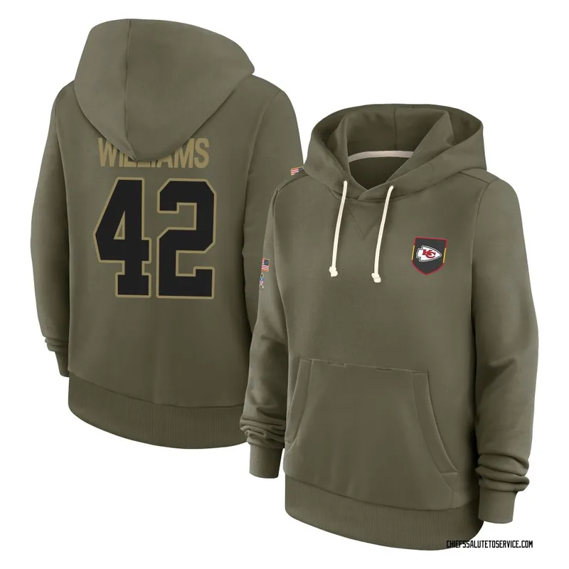 Women's Major Williams Kansas City Chiefs Olive 2025 Salute to Service Hoodie