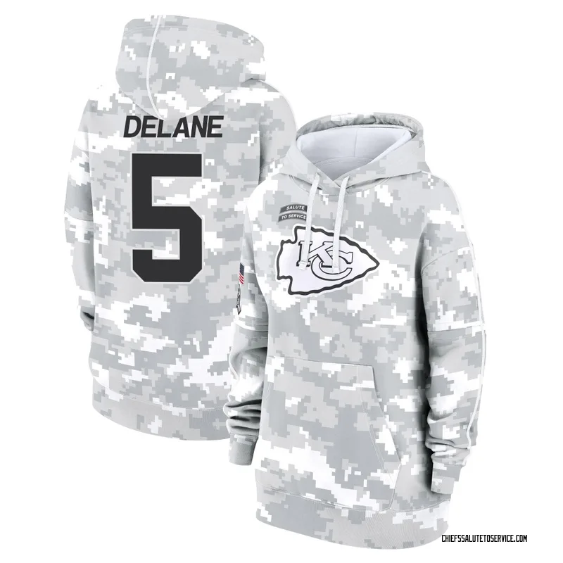 Women's Mansoor Delane Kansas City Chiefs Camo Arctic 2024 Salute to Service Club Fleece Pullover Hoodie