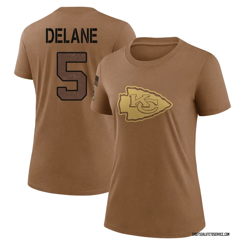 Women's Mansoor Delane Kansas City Chiefs Legend Brown 2023 Salute To Service Performance T-Shirt