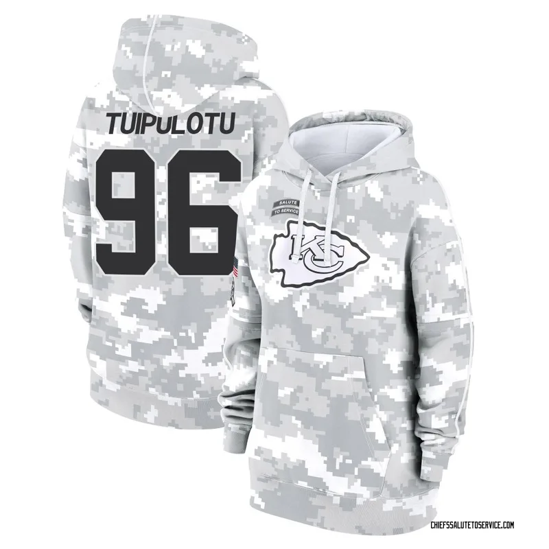 Women's Marlon Tuipulotu Kansas City Chiefs Camo Arctic 2024 Salute to Service Club Fleece Pullover Hoodie