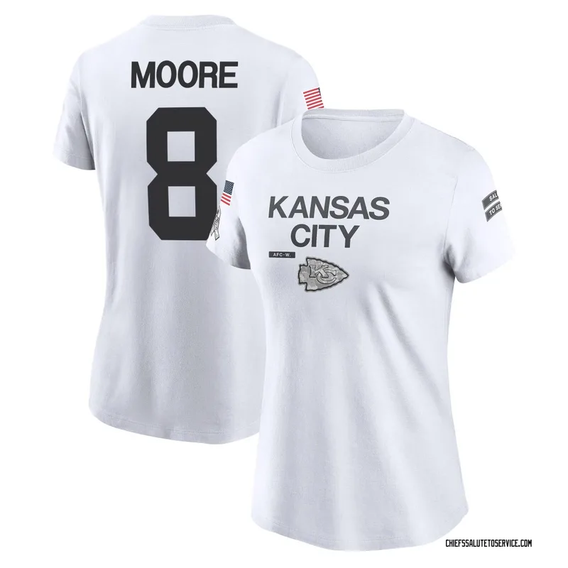 Women's Matt Moore Kansas City Chiefs Legend White 2024 Salute to Service Performance T-Shirt