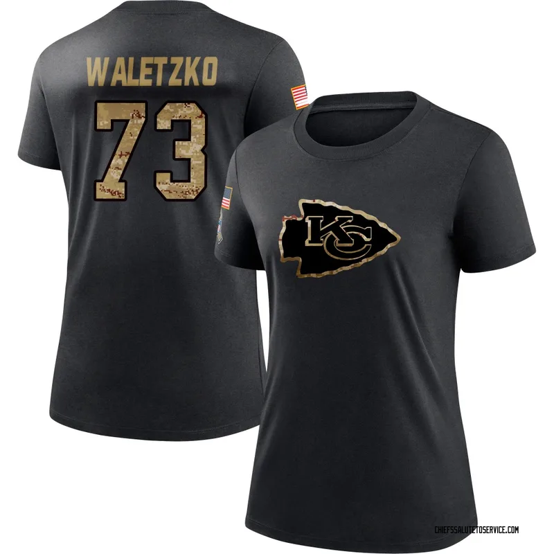 Women's Matt Waletzko Kansas City Chiefs Black 2020 Salute To Service Performance T-Shirt