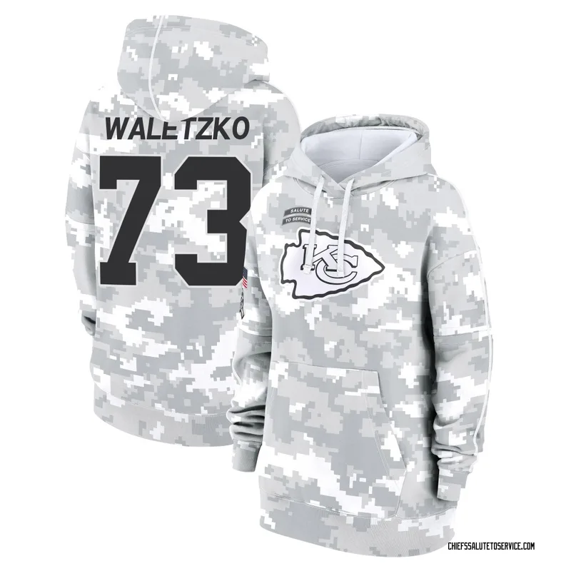 Women's Matt Waletzko Kansas City Chiefs Camo Arctic 2024 Salute to Service Club Fleece Pullover Hoodie