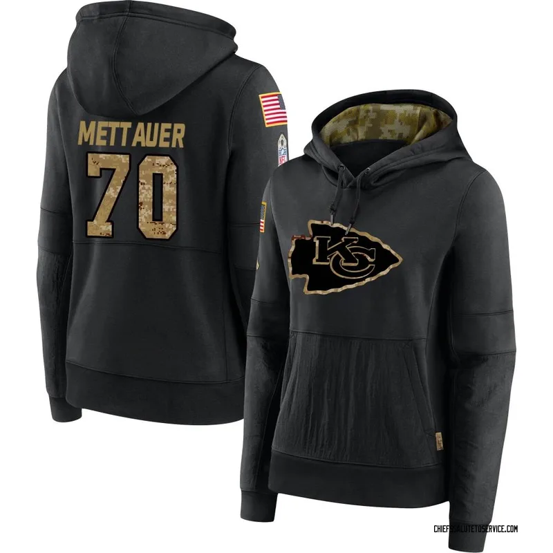 Women's McKade Mettauer Kansas City Chiefs Black 2020 Salute to Service Sideline Performance Pullover Hoodie