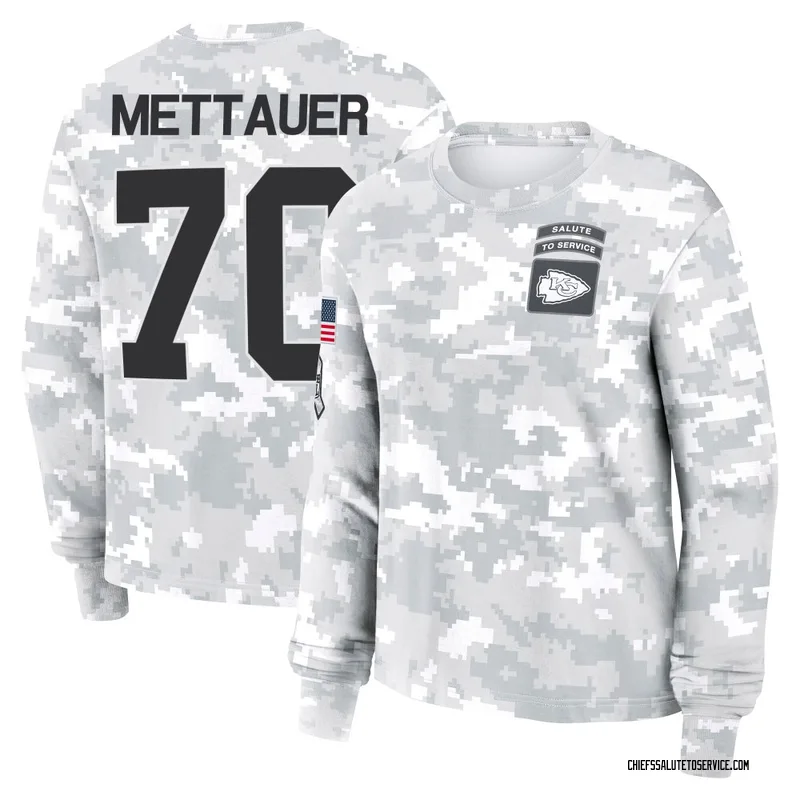 Women's McKade Mettauer Kansas City Chiefs Camo Arctic 2024 Salute to Service Long Sleeve T-Shirt
